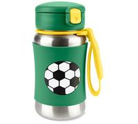 Skip Hop Taza para niños pequeños con pajita, botella de paja de acero inoxidable Sparks, fútbol