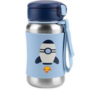 Skip Hop Toddler Sippy Cup with Straw, Sparks Stainless Steel Straw Bottle, Rocket