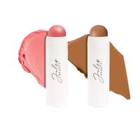 Skip the Brush Contour Duo - Cheam to Powder Multi -Purpose Sticks de maquillaje - Color edificable pigmentado para las mejillas y los labios - C