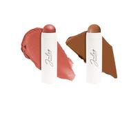 Skip the Brush Contour Duo - Cheel to Powder Multi -Purpose Sticks de maquillaje - Color edificable pigmentado para ojos y labios - Desert Rose I