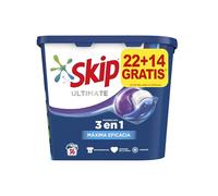 Skip Ultimate Detergente en Cápsulas para la ropa, Máxima Eficacia Acción 3 en 1 poder quitamanchas, 36 lavados