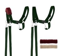 SKIPPI Cabestro para Hobby Horse - Verde Oscuro, Hobby Horse Accesorios, Halter, Riendas y 2 Protectores de Forro Polar, Talla única