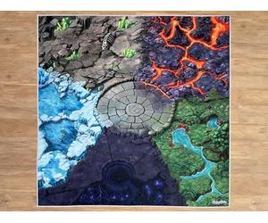 SkippiDoo Alfombra de juego - Alfombra para habitación infantil New Fantasy World 120 x 120 cm, ideal para personajes de juego, apto para mundos de fantasía como Schleich Eldrador