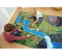 SkippiDoo Alfombra de juegos de dinosaurios, Alfombra Infantil Niños 160 x 120 cm, ideal para figuras de juego, apta para dinosaurios como Schleich®