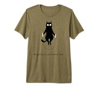 Skipping My Problems Like Funny Black Cat Meme Camiseta Premium