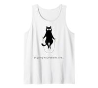 Skipping My Problems Like Funny Black Cat Meme Camiseta sin Mangas