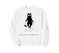 Skipping My Problems Like Funny Black Cat Meme Sudadera