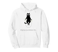 Skipping My Problems Like Funny Black Cat Meme Sudadera con Capucha