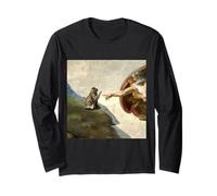 Skippity Paps Gato y Miguel Ángel Creación de Adán Parodia Manga Larga