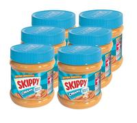 SKIPPY 6 x 340 g de mantequilla de maní "Creamy" | Mantequilla de maní sin aceite de palma, extra suave y de 91% de cacahuetes, mantequilla de cacahuete sin trozos | deliciosa mantequilla de maní con