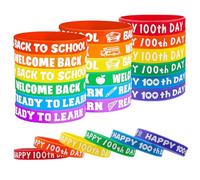 SKIPTHYBER 24 pulseras motivacionales para niños, pulsera de silicona motivadora con regalo positivo, regalo de cumpleaños infantil, regalo para escolarización, niños, estudiantes