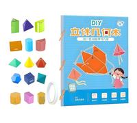 SKIPTHYBER Pull String 3D Geometry Learning Book Libro de aprendizaje de geometría 3D, cuerpo de geometría para principiantes con 15 modelos geométricos sólidos, enseñando volumen y fórmulas de