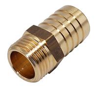 SKIR'CO (1 unidad) rosca macho de latón de 1/2 pulgadas x 20 mm, adaptador de púas de manguera, conector de cola de manguera, rosca BSP
