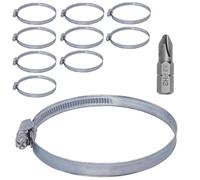 SKIR'CO 10 abrazaderas de manguera ajustables de 130 a 150 mm, abrazaderas de manguera de acero galvanizado DIN 3017, abrazaderas de tubo, clips de manguera de diámetro ajustable