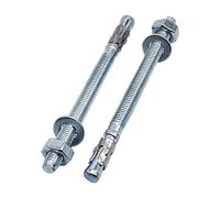 SKIR'CO 10 anclajes de cuña chapados en zinc M10 x 130 mm, tacos de metal, perno de anclaje, anclajes de mampostería, anclaje de hormigón