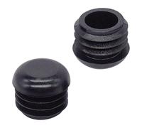 SKIR'CO 10 piezas de insertos redondos de 20 mm, tapones para postes de valla, tapas de tubo de plástico negro, tapones de tubo, color negro RAL 9005