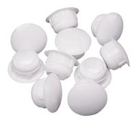SKIR'CO 10 tapones de plástico blanco de 10 mm, tapones para agujeros de taladro, tapones para agujeros de muebles, tapones para agujeros de tornillo