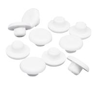SKIR'CO 10 tapones de plástico blanco de 4 mm, tapones para agujeros de taladro, tapones para agujeros de muebles, tapones de agujero de tornillo
