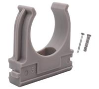 SKIR'CO (10 unidades) Clips de tubo, abrazaderas de plástico para tubos de 32 mm, abrazadera de tubo tipo U, ganchos de manguera, clips grises para tubos