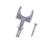 SKIR'CO (16 piezas) clips de tubo, abrazaderas de plástico para tuberías de 20 mm, abrazadera de tubo tipo U, ganchos de manguera, clips de tubo, tornillos incluidos