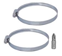 SKIR'CO 2 abrazaderas de manguera ajustables de 130-150 mm, abrazaderas de manguera de acero galvanizado DIN 3017, abrazaderas de tubo, clips de manguera de diámetro ajustable