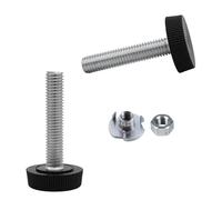 SKIR'CO 2 patas niveladoras de muebles M8 x 40 mm, patas redondas ajustables de 25 mm de diámetro, pie nivelador de rosca M8 (puntas incluidas)