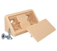 SKIR'CO (20 piezas) Soportes de estante beige de 44 x 20 x 20 mm, soporte de esquina de muebles de 90 grados, junta de ángulo recto de plástico, tornillos incluidos (20, beige)