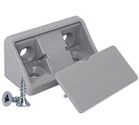 SKIR'CO (20 piezas) Soportes de estante grises de 44 x 20 x 20 mm, soporte de esquina de muebles de 90 grados, junta de ángulo recto de plástico, tornillos incluidos (20, gris)