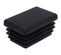 SKIR'CO 20 tapones rectangulares de plástico de 25 x 40 mm, tapas de tubo mate, insertos de tubo rectangulares, tapones para postes de valla, color negro RAL 9005