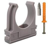 SKIR'CO (30 piezas) Clips de tubo, abrazaderas de plástico para tuberías de 25 mm, abrazadera de tubo tipo U, ganchos de manguera, clips de tubo, tornillos incluidos