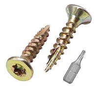 SKIR'CO (300 piezas) Acero zincado 3,0 x 16 mm Amarillo Tornillos para madera, Cabeza avellanada, Cabeza Torx, Tipo 17, Tornillos para aglomerado