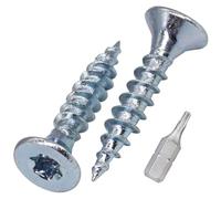 SKIR'CO (300 piezas) Tornillos para madera de acero galvanizado 3,0 x 16 mm, cabeza Torx, cabeza avellanada, tornillos para aglomerado, totalmente roscados