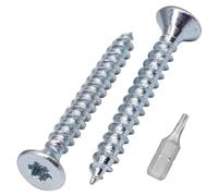 SKIR'CO (300 piezas) Tornillos para madera de acero galvanizado 3,0 x 25 mm, cabeza Torx, cabeza avellanada, tornillos para aglomerado, totalmente roscados
