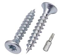 SKIR'CO (300 piezas) Tornillos para madera de acero galvanizado 4,0 x 25 mm, cabeza Torx, cabeza avellanada, tornillos para aglomerado, totalmente roscados