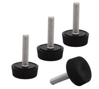 SKIR'CO 4 patas niveladoras de muebles M5 x 20 mm, patas redondas de metal ajustables, vástago M5 roscado, pie nivelador
