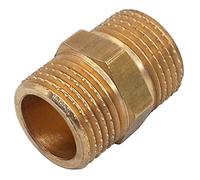 SKIR'CO (4 piezas) Conector de Pezón Hexagonal de Latón de 3/8" x 3/8" Accesorio de Tubería de Latón, Rosca BSP Macho, Pezón Doble