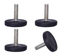 SKIR'CO 4 piezas, patas niveladoras de muebles M6 x 20 mm, patas redondas de metal ajustables, vástago roscado M6, pie deslizante nivelador