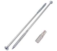 SKIR'CO (4 piezas) Tornillos para madera de acero galvanizado 8,0 x 300 mm, tornillos Torx de cabeza avellanada, tipo 17, tornillos para aglomerado