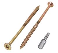 SKIR'CO (40 piezas) Tornillos universales de acero chapado en zinc de 4 x 80 mm, cabeza avellanada, cabeza torx, tipo 17, tornillos de aglomerado