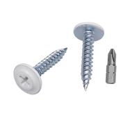 SKIR'CO (50 piezas) Tornillos autorroscantes para madera pintados de 4,2 x 25 mm, tornillo de metal, cabeza de armadura modificada con PH (blanco puro RAL 9010)