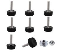 SKIR'CO 8 patas niveladoras de muebles M5 x 20 mm, patas redondas de metal ajustables, vástago M5 roscado, pie nivelador (puntas incluidas)