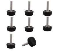 SKIR'CO 8 patas niveladoras de muebles M5 x 20 mm, patas redondas de metal ajustables, vástago M5 roscado, pie nivelador