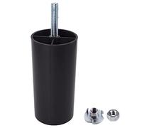 SKIR'CO - Juego de 4 patas de muebles redondas de plástico negro, altura 100 mm, diámetro 50 mm, con pernos M8, patas de sofá, tuercas incluidas (4)