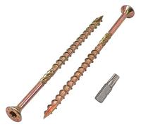 SKIR'CO Paquete de 10 tornillos universales de acero galvanizado de 6,0 x 140 mm, cabeza avellanada, cabeza torx, tipo 17, tornillos de aglomerado (10, 6 x 140 mm)