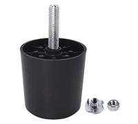 SKIR'CO Paquete de 16 patas de plástico negro para muebles, altura 50 mm, patas redondas de 50 mm de diámetro con pernos M8, patas de sofá, tuercas incluidas (16)