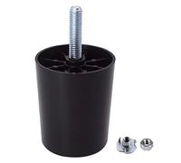 SKIR'CO Paquete de 16 patas de plástico negro para muebles, altura de 60 mm, patas redondas de 50 mm de diámetro con pernos M8, patas de sofá, tuercas incluidas (16)