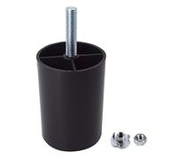 SKIR'CO Paquete de 16 patas de plástico negro para muebles, altura de 70 mm, patas redondas de 50 mm de diámetro con pernos M8, patas de sofá, tuercas incluidas (16)
