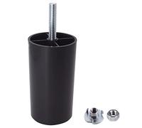 SKIR'CO Paquete de 16 patas de plástico negro para muebles, altura de 80 mm, patas redondas de 50 mm de diámetro con pernos M8, patas de sofá, tuercas incluidas (16)