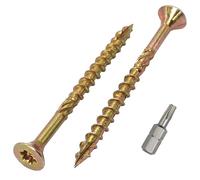 SKIR'CO Paquete de 300 tornillos universales de acero chapado en zinc de 4,0 x 50 mm, cabeza avellanada, cabeza torx, tipo 17, tornillos de aglomerado (300, 4 x 50 mm)