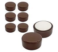 SKIR'CO Paquete de 8 patas de plástico ajustables en altura para muebles, redondas de 55 mm de diámetro, patas autoadhesivas para muebles, con calcomanías (8, marrón)